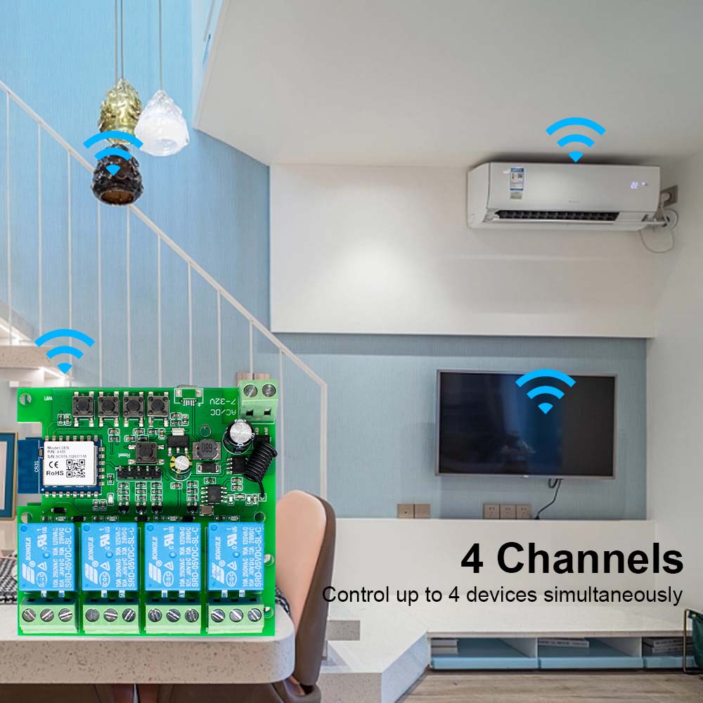 Smart Remote Control Wifi Swit - Tuya 4 Channel ulasan dan harga