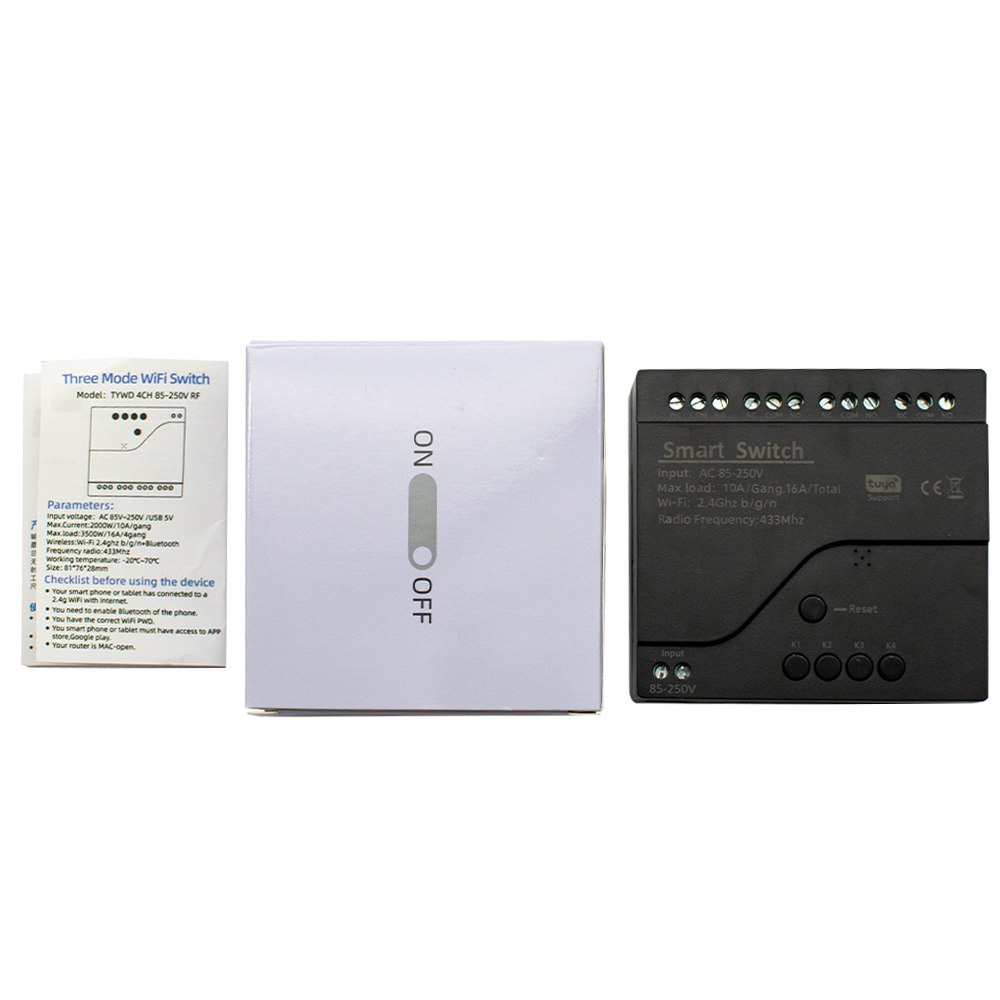 Black Style Tuya 4CH Wifi Smar - Tuya 4 Channel ulasan dan harga